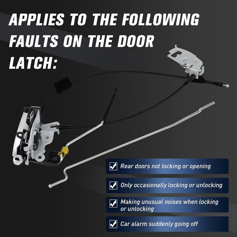 MOTORSTAR Right Hinged Door(Right 60%) Latch w/Cable&Rod 8C2Z-15264A00-B for Ford E150 E250 E350,RH Side Hinged Door Latch Assembly Replaces# 8C2Z-15264A00-D - Image 2
